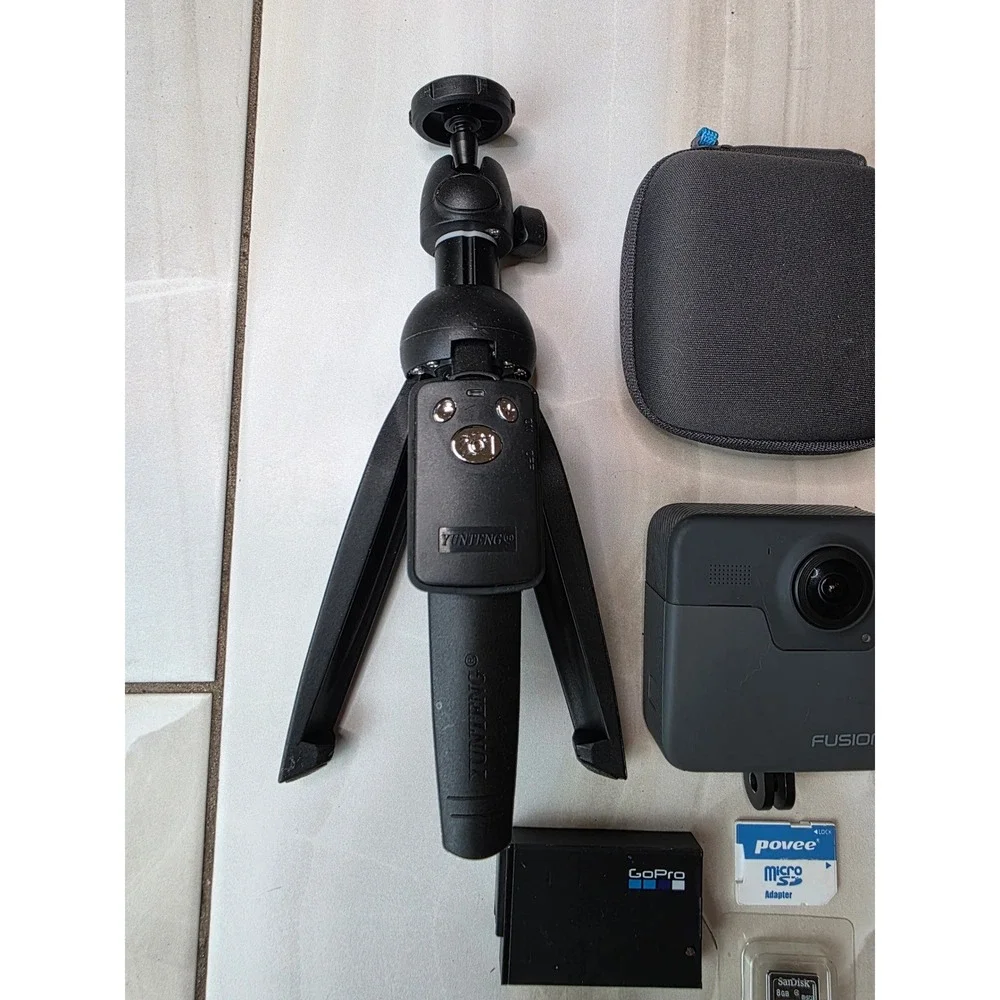 GoPro Fusion 360 Waterproof Action Camera Bundle with Tripod Case 8GB SD Card W3